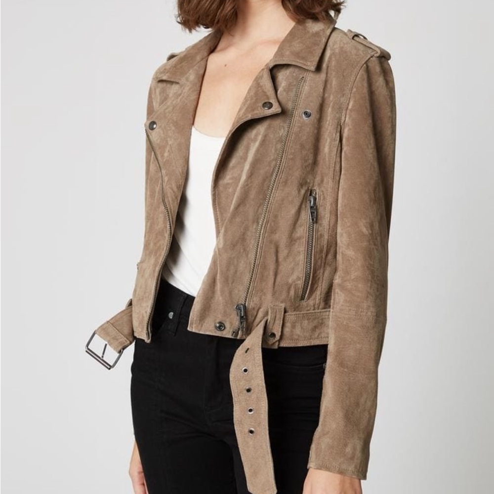 BLANK NYC Tan suede biker jacket